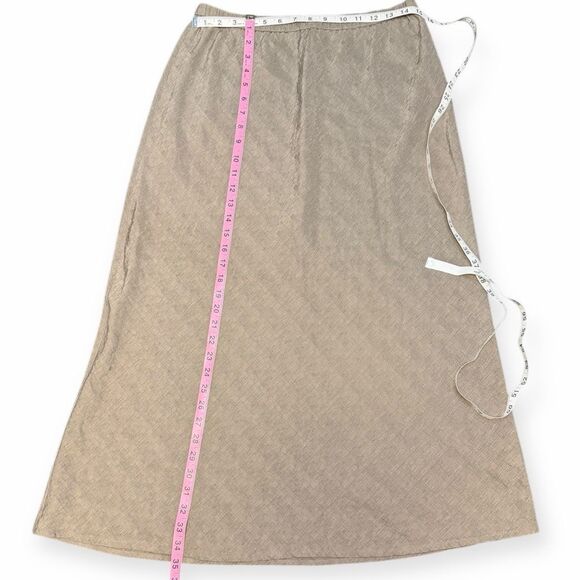 EILEEN FISHER Women’s Beige Silk Linen A-Line Midi Skirt Size Medium - Picture 5 of 5